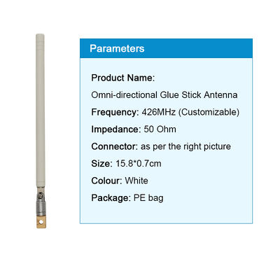 426MHz omni-directionele lijmstok antenne verstelbare 50 Ohm staaf antenne voor Smart Home Security Alarm IoT-apparatuur