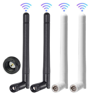 De dubbele antennes van de de antenne2.4ghz 5.8GHz rubberdraadloze communicatie van bandwifi met rechte hoek3dbi SMA mannelijke antenne